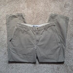 Columbia Mens Sz 36x30 Khaki Canvas Outdoor Pant Straight Leg